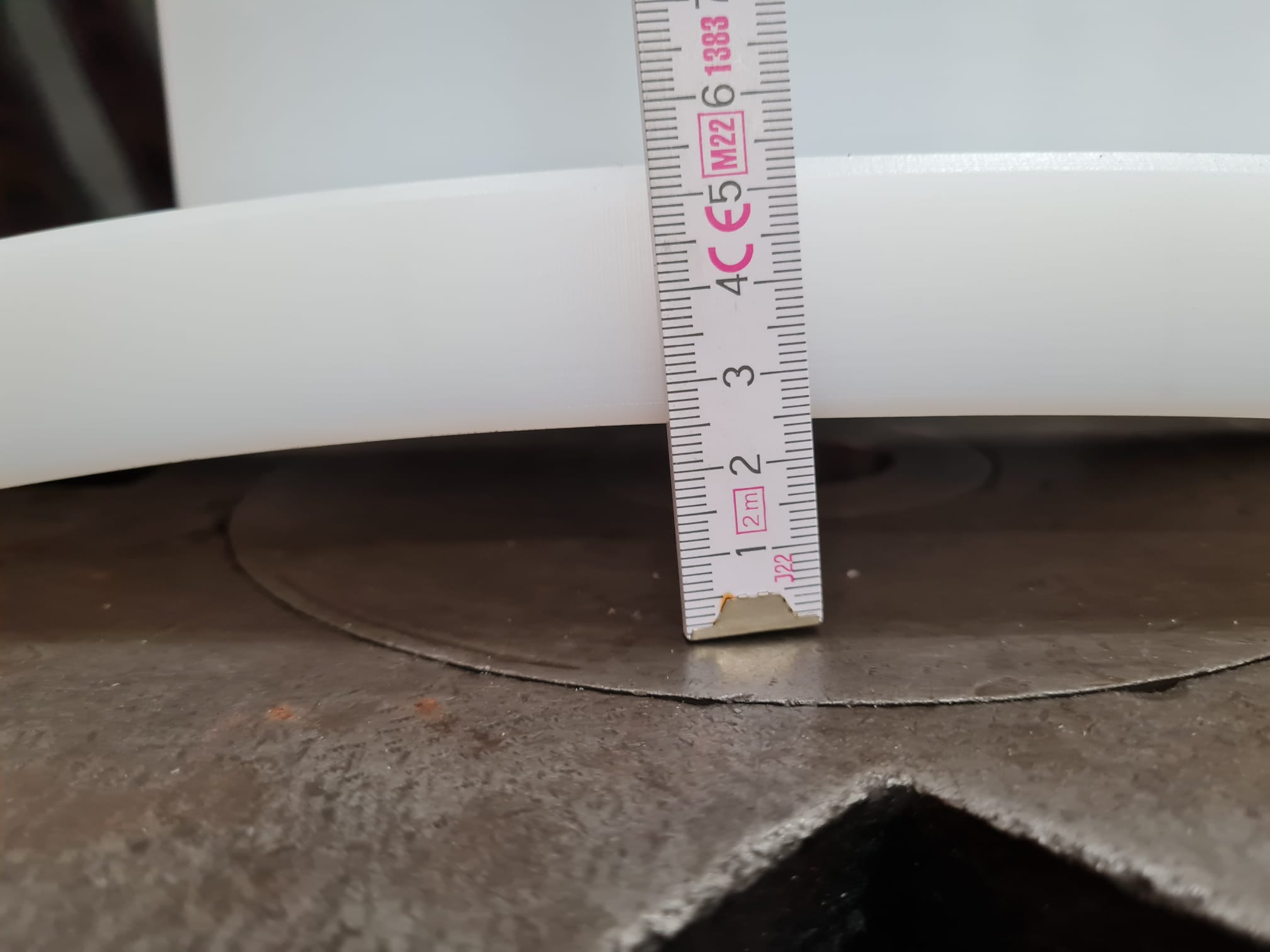 PE1000 deflection measured during pull test