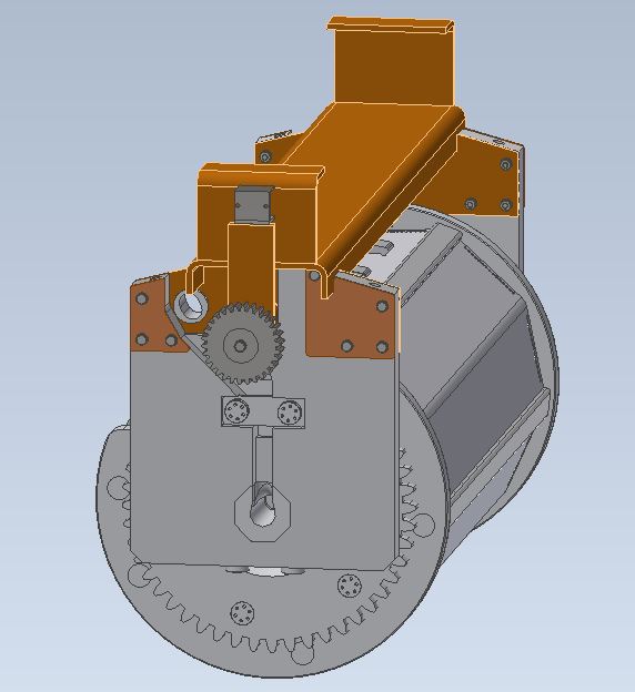 Dangler installed in working position showing how it hangs from the bus bar to the barrel