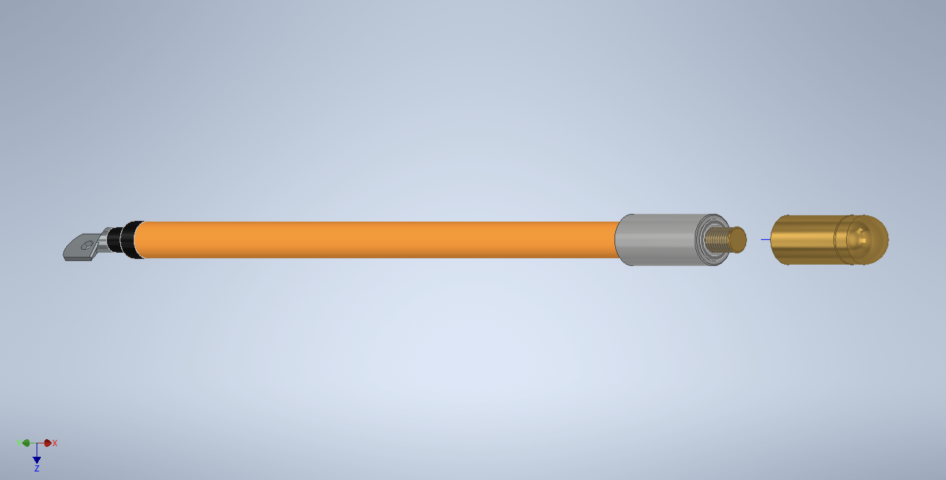 Eagle Engineering detachable tip dangler showing screw-in brass tip separated from PUR cable body